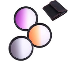 Afgestudeerde Kleurfilters 72mm Oranje Paars Grijs Afgestudeerd Filters Set Voor Olympus M.Zuiko Digitale ED 40-150mm f/2.8 PRO Lens, Voor Olympus M.Zuiko Digitale ED 12-100mm f/4 IS PRO Lens