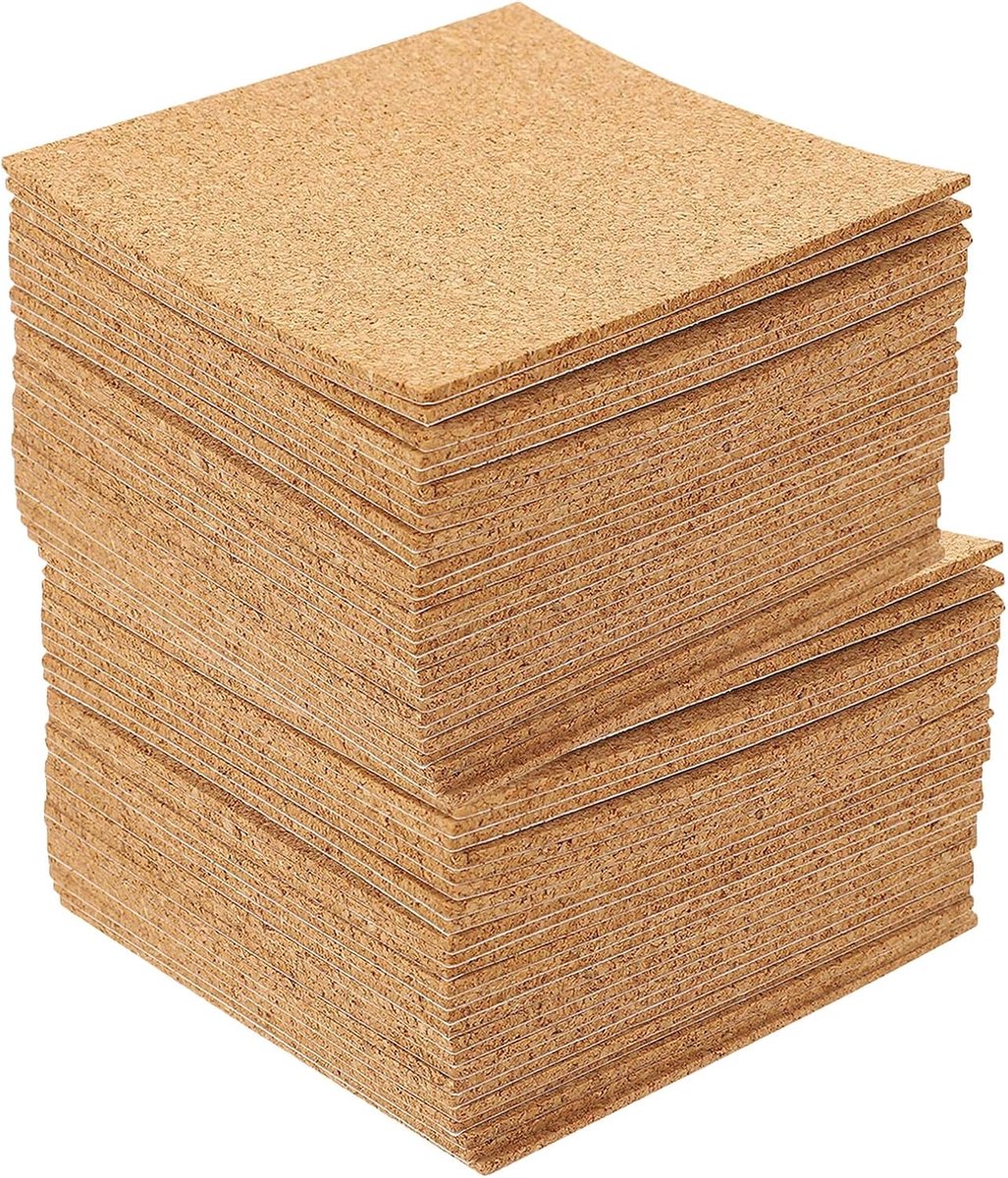 40 Stuks Zelfklevende Vierkante Kurkplaten met Plaklaag Geluidsdempend Eenvoudig Te Bevestigen voor Wanddecoratie Memo Bord DIY Knutselprojecten