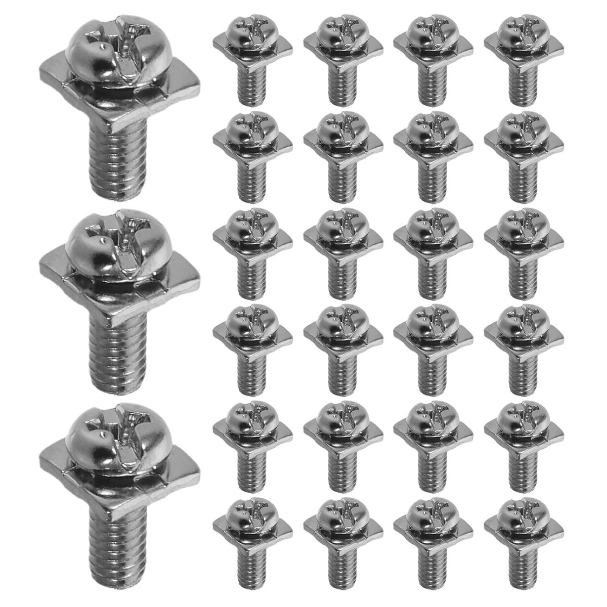 400 stuks montageschroeven voor schakelkasten M4*10 * 8, vierkante ringschroeven voor kastmontage en paneelbevestiging, metalen schroefdraadbevestiging voor aansluitblokken van apparaten