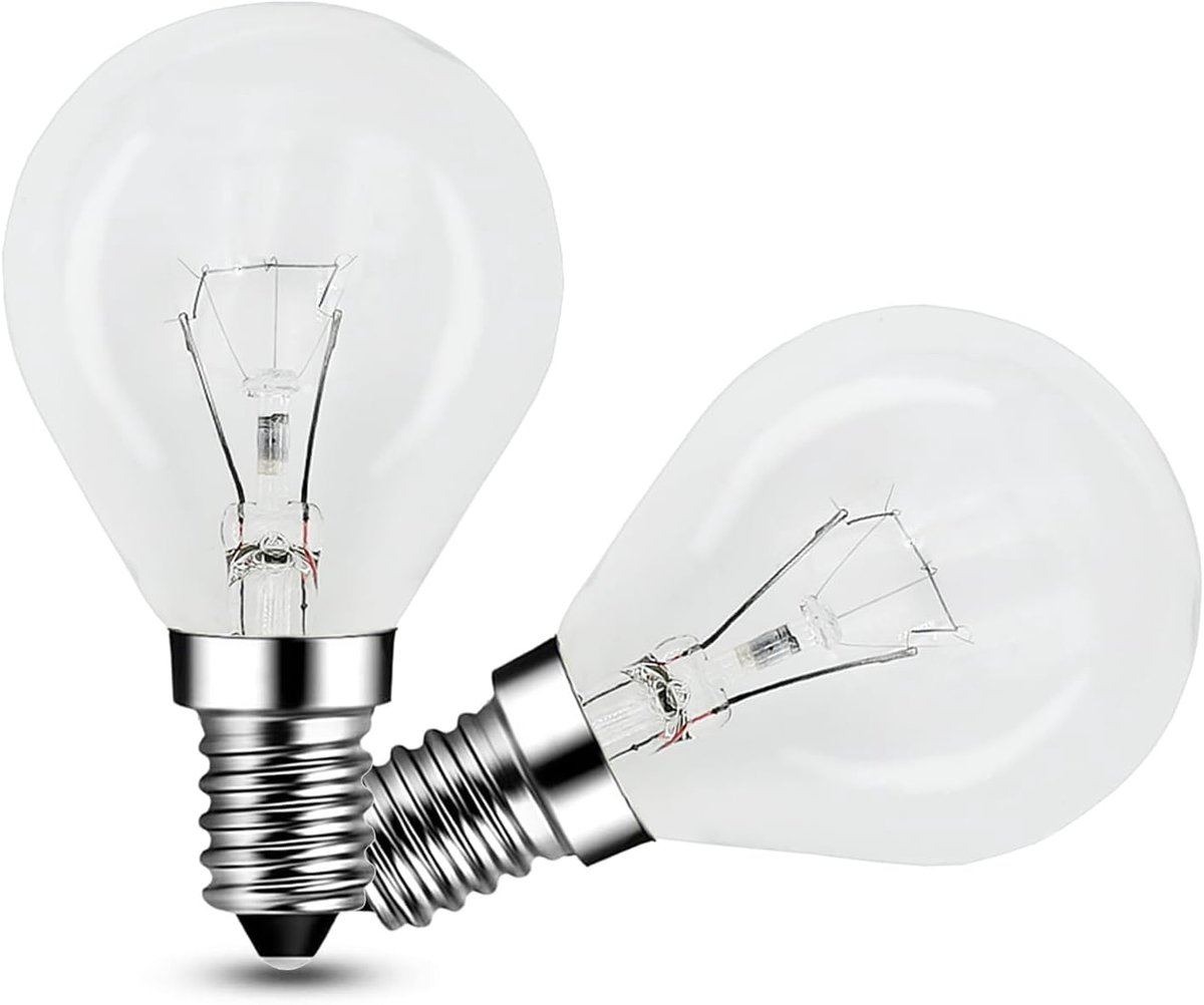 Ovenlamp 300 Graden, G45 Lamp Dimbaar, 400LM, 45mm x 76mm, Tot 300°C Hittebestendig, Globe E14 voor Oven, Magnetron, Lavalamp, 2700k Warm Wit, 2 Stuks