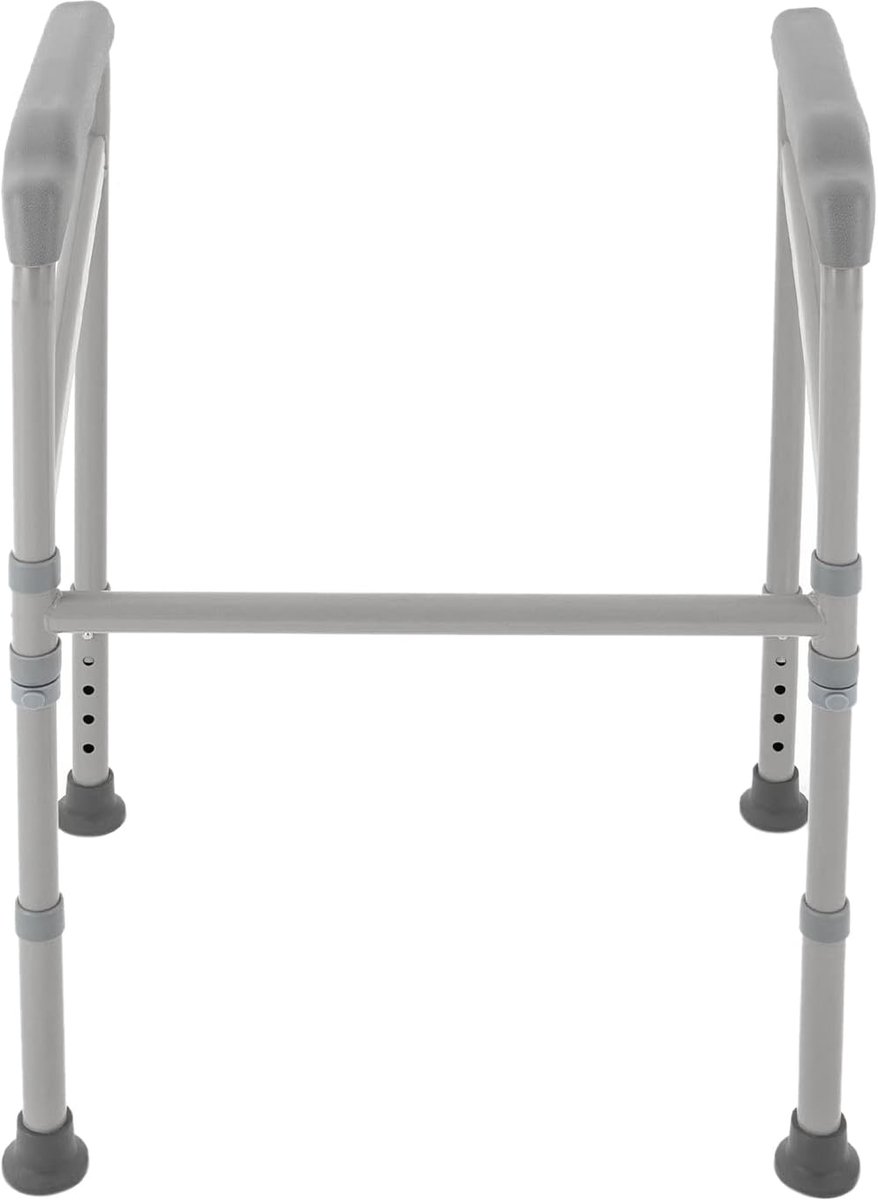 Toilet opstahulp, steunhulp, koolstofstaal, toiletondersteuning, handgreep met glijbaan, toiletframe voor alle verpleeghuizen, ziekenhuizen, verstelbaar, in hoogte verstelbaar, 65-86 cm
