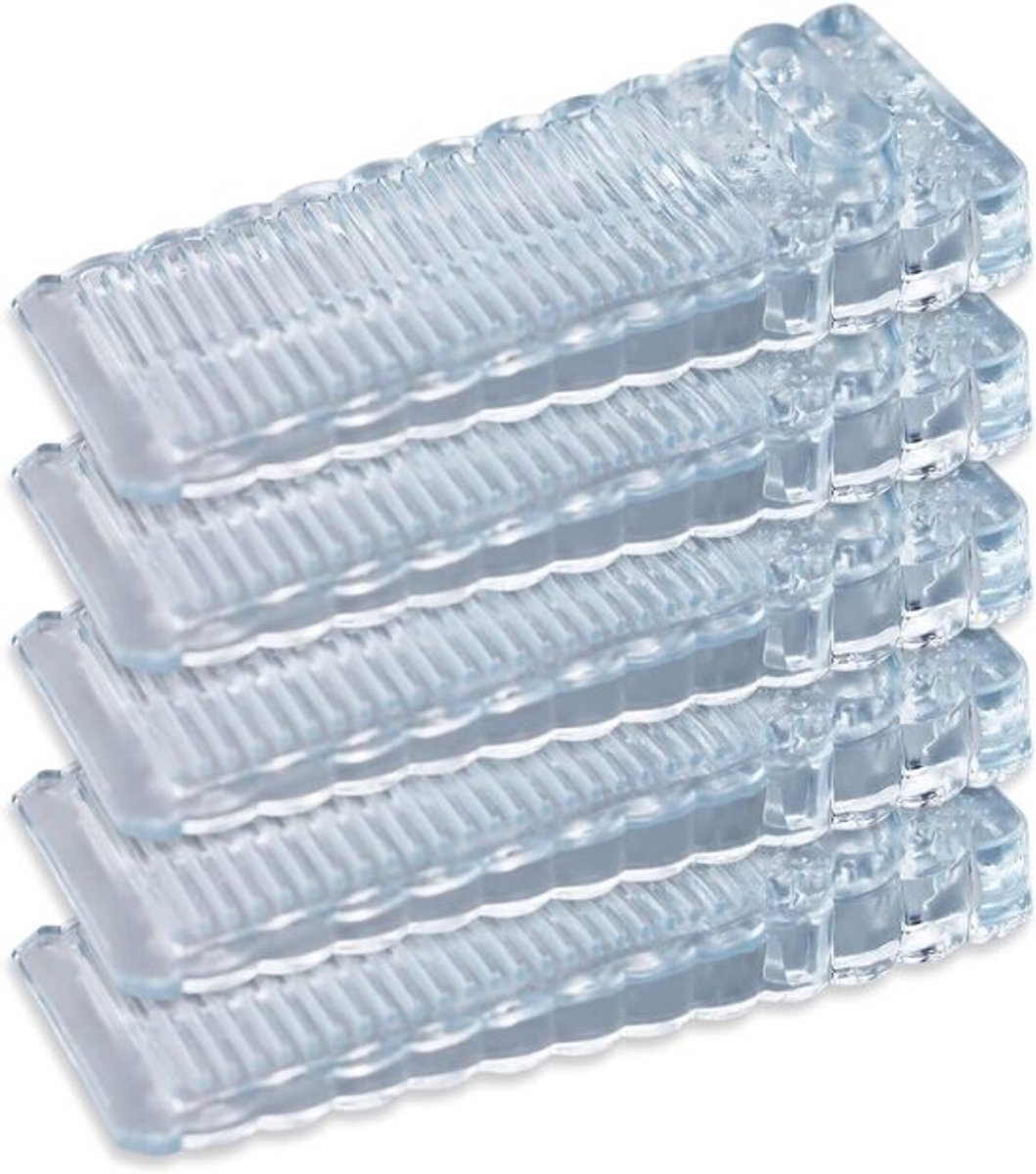 5 stuks transparante rubberen deurstoppers - antislip-siliconen deurwiggen