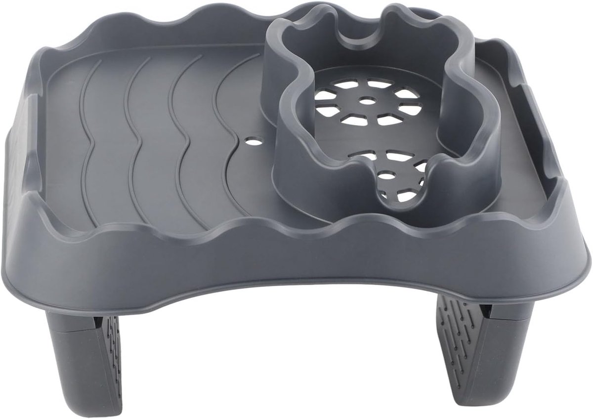 Tub Tafelblad, Verstelbare Hot Tub Bijzettafel, Antislip Drinkbus Met 2 Bekerhouders En Afvoergaten Hot Tub Bijzettafel Voor Zwembaden SPA Badkuip(grijs)