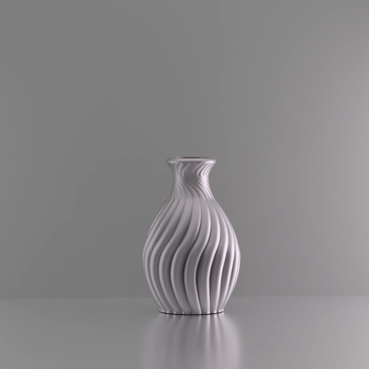 3d-gezellig Snoepje - Vaas - Zilver - Maat 25 cm - Kunststof - Modern - Bloemenvaas -100% gerecycled PLA (bioplastic)