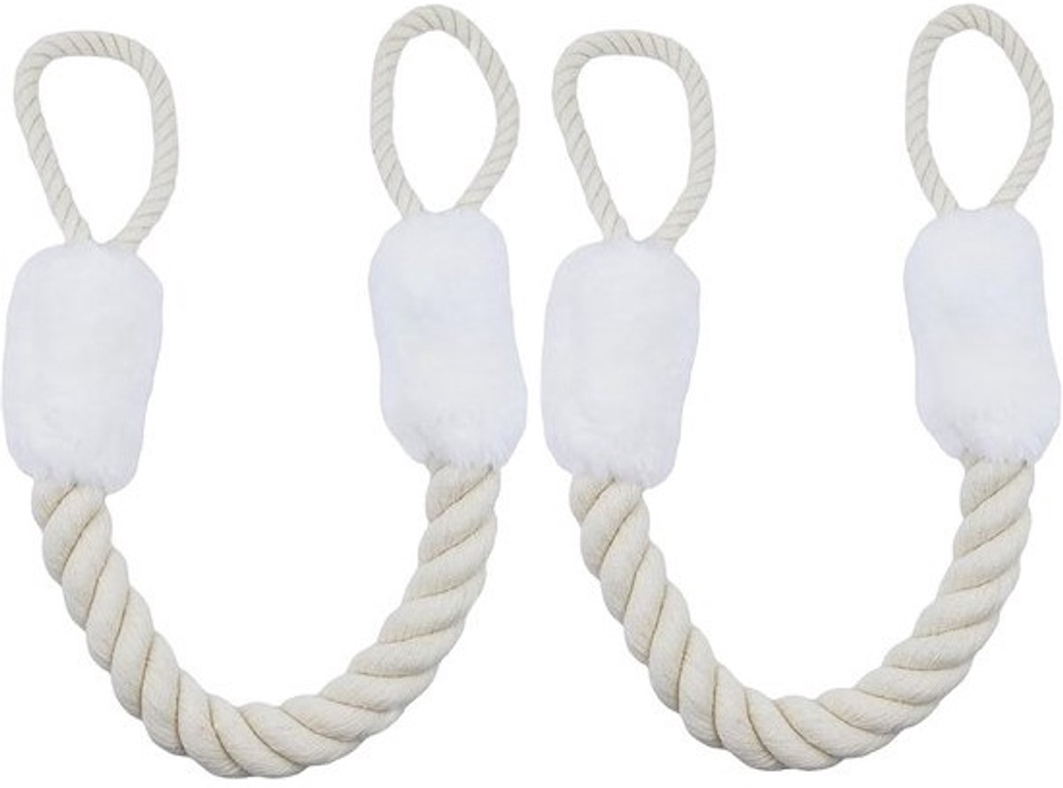 2 stuks katoenen deurstopper - met touw en klembescherming - voor kinderen en huisdieren