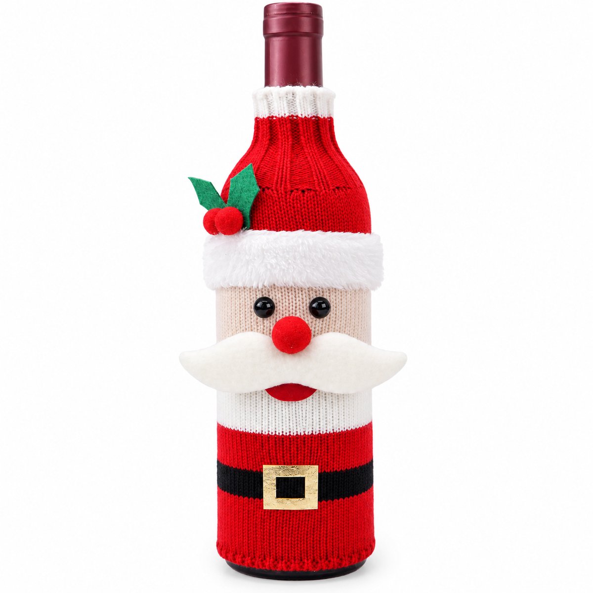 Nina’s Giftshop® Kerst Wijnzak – Wijnfles Geschenkzak – Kerstman – Wijnfles Hoes – Kerst Cadeau – Sinterklaas Cadeau – Kerstdecoratie