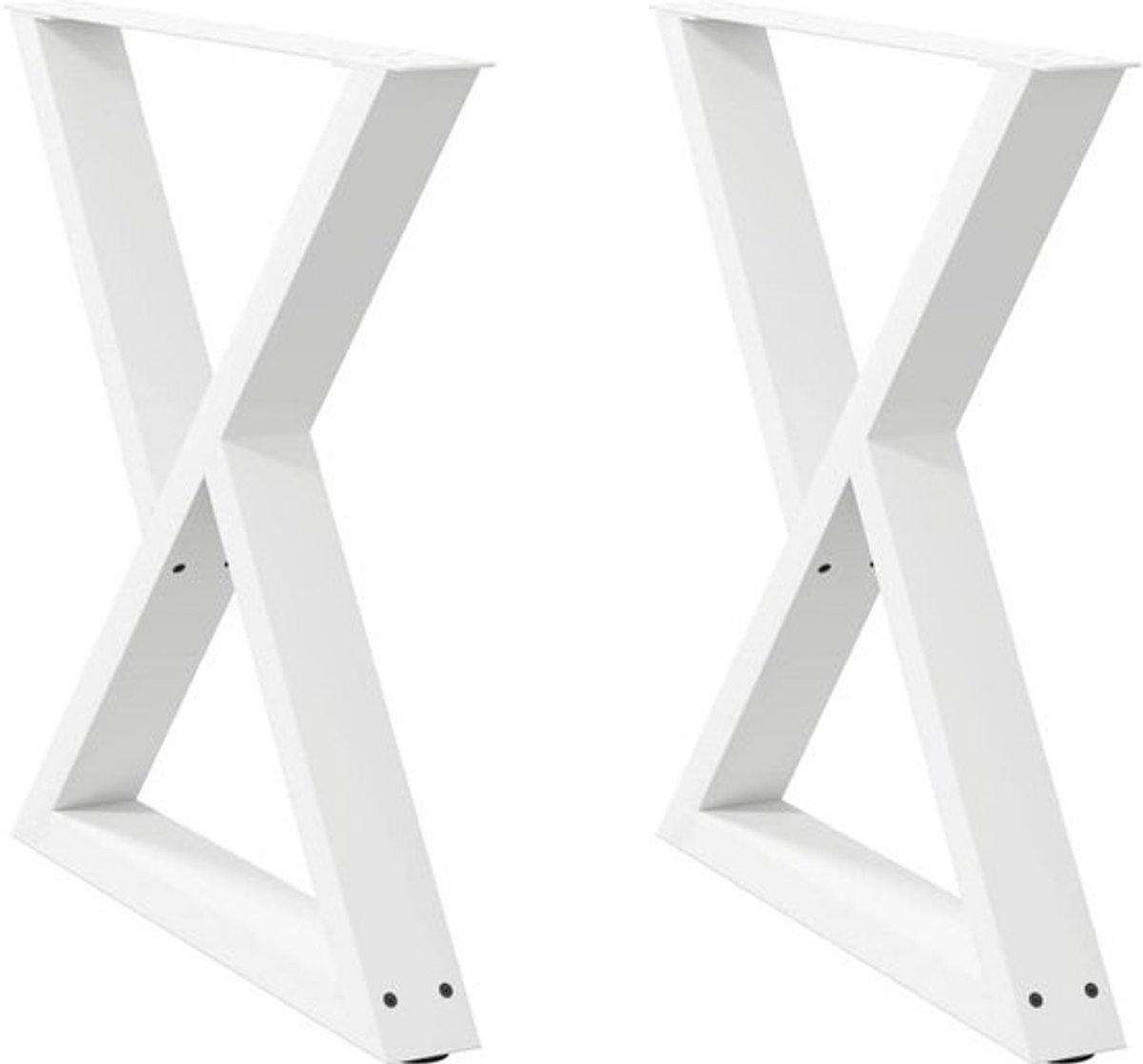 Set van 2 eettafelpoten - Wit - Verstelbaar - 70x72-73,3 cm - Staal
