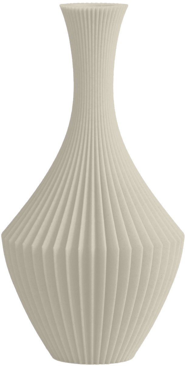 Layvo Nava Vaas - Crème - 20 cm - droogbloemen vaas - organische vaas - gerecycled plastic