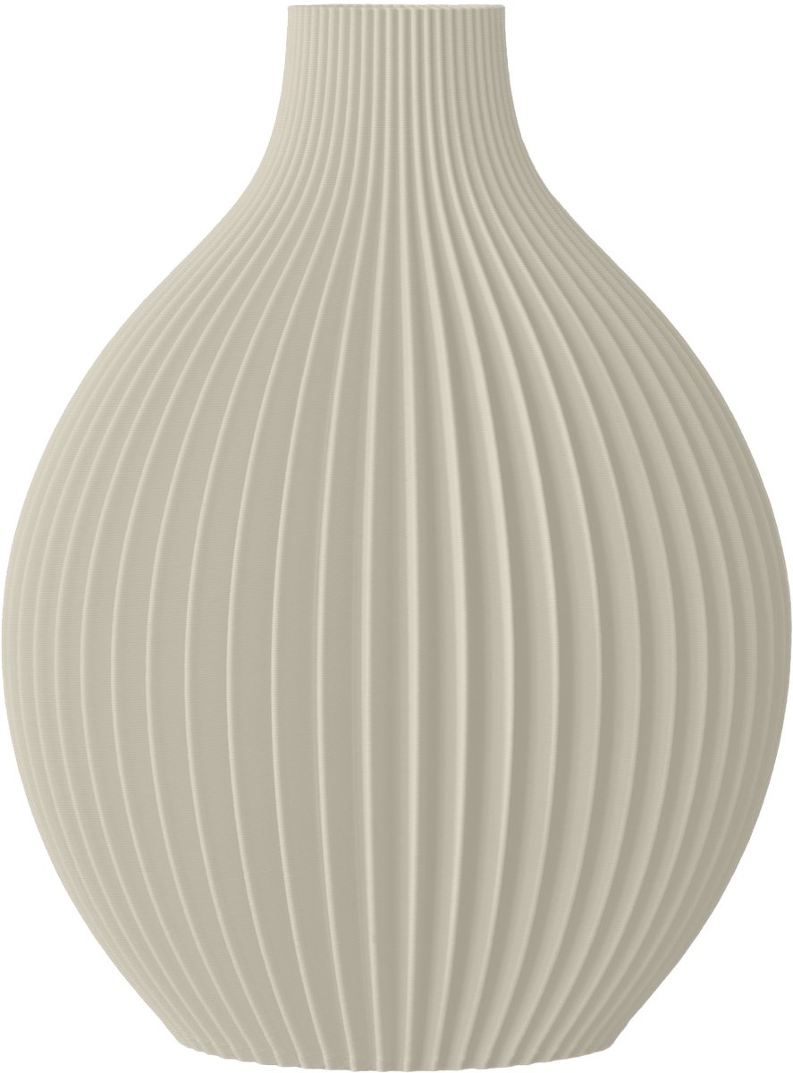 Layvo Jalen Vaas - Crème - 20 cm - droogbloemen vaas - japandi - gerecycled plastic
