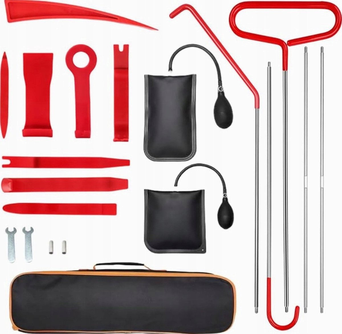 Merkloos Noodgereedschap Set: 20 Delige Deuropener & Kil Set