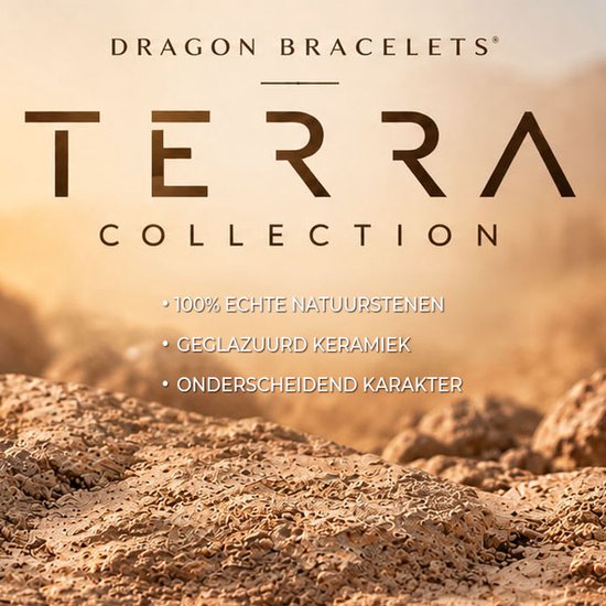 Dragon Bracelets® - Terra Midnight - Natuurstenen Armband - Tijgeroog - Geglazuurd Keramiek - RVS - Blauw