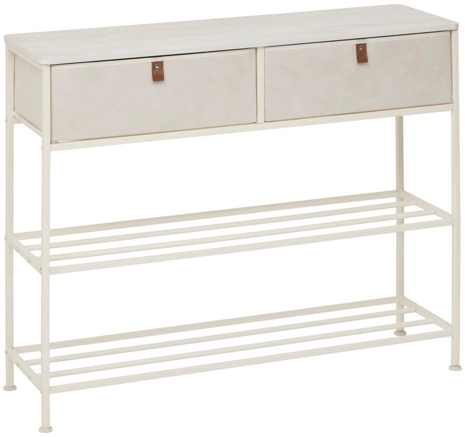 5 Five Simply Smart Schoenenkastje met 2 lades van staal en hout TISSA beige
