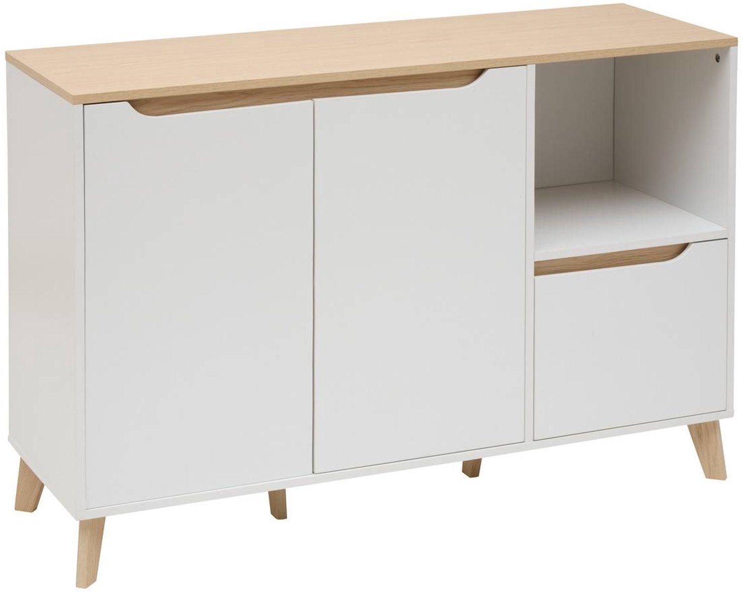 5 Five Simply Smart Luma rechthoekig dressoir 40 x 120 cm, 2 deuren, 1 lade, wit Blanc