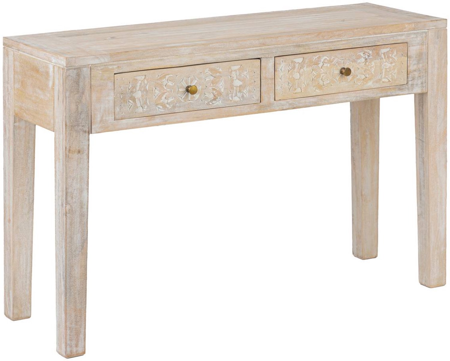 Atmosphera Créateur d'intérieur® Console met 2 lades van massief, bewerkt mangohout SHIREL Marron