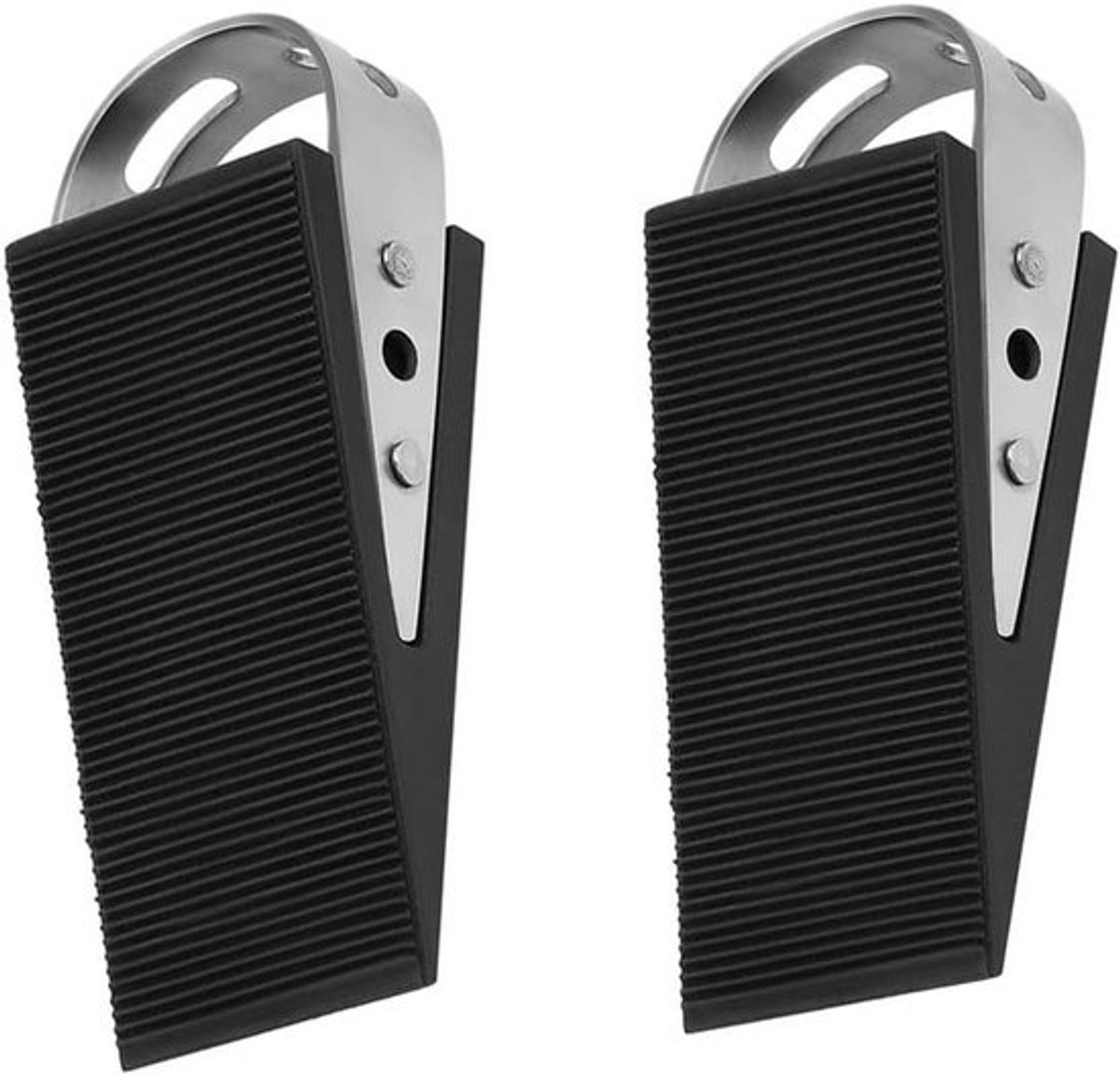 Duurzame rubberen deurstopper - Set van 2 - Antislip deurstoppers - Met roestvrijstalen houders - Voor kantoor en thuis, krasbestendig en stevig