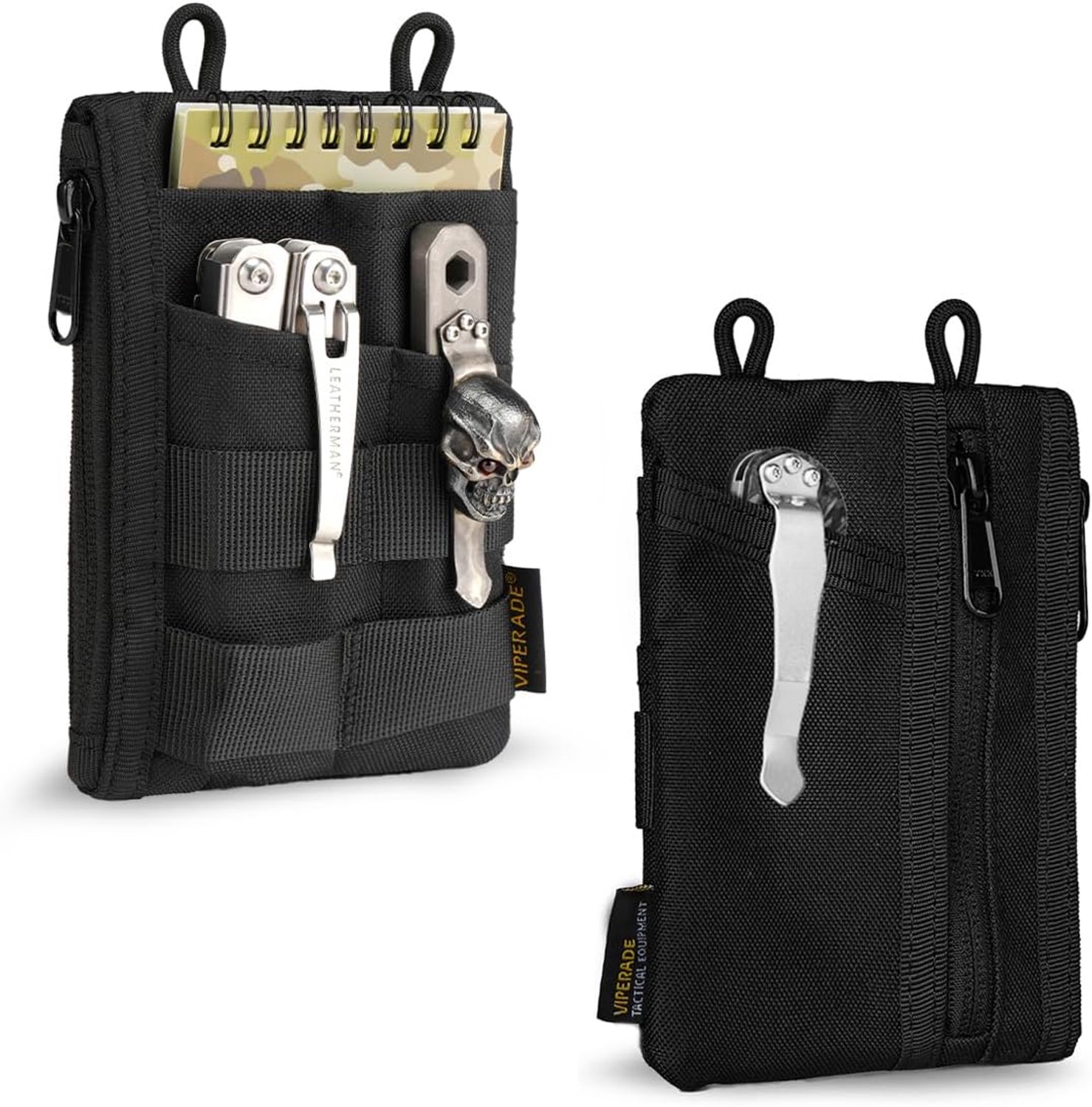 SnelShoppen - EDC Tas Tool Organizer - Multi-Functionele Kleine Gereedschapstas met 6 Vakken - Slanke Multitools Organizer voor Dagelijks Gebruik - Zw
