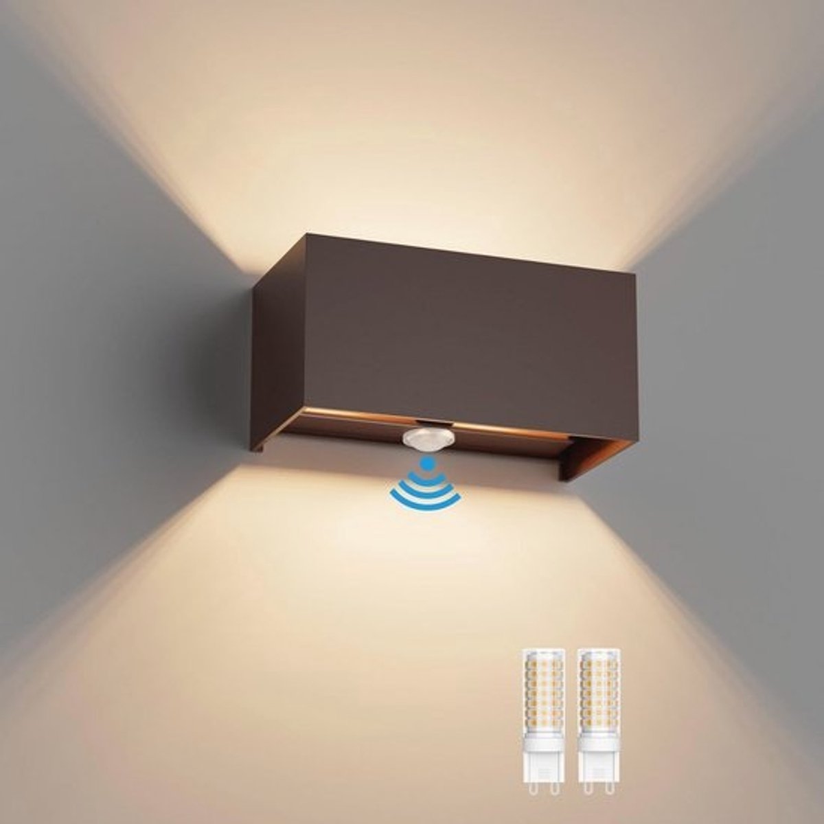 Buitenwandlamp 18W met Bewegingsmelder - 3000K - Verstelbare Stralingshoek - G9 LED Lamp