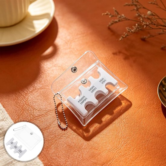 3 Stuks Delige Japanse Yen Coin Organizer met Vakjes Transparante PVC Etui Compact Lichtgewicht Muntendispenser voor Reizen Thuis Kantoor Wit — afbeelding 2