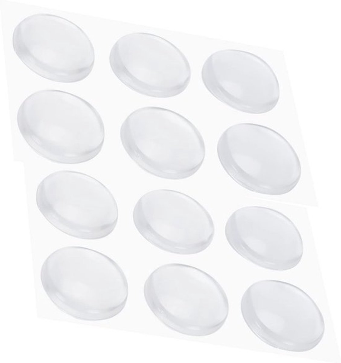 Zelfklevende deurstopper - 12 stuks - Transparant - Rond - Zachte siliconen - Wandbescherming