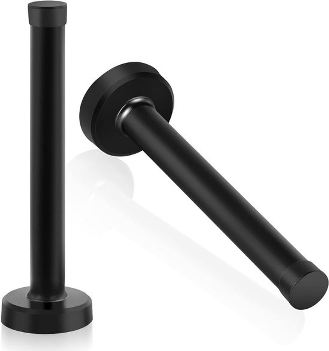 5 Inch deurstopper voor lange plinten - RVS wandmontage met rubberen bumper - Set van 2 voor binnen- en buitengebruik
