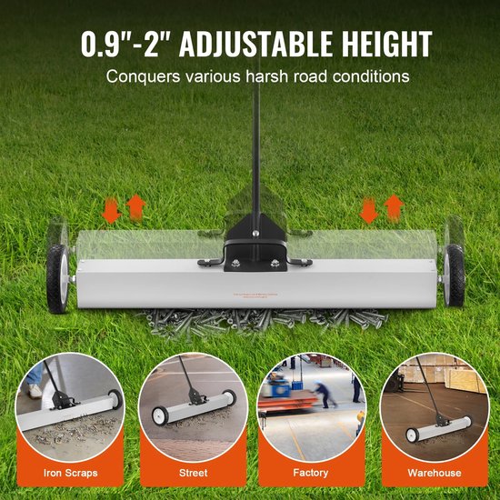 Novari - Magnetische veegmachine - Tuin - Tuingereedschap - Veegmachine - Bezem - Krachtige magnetische werking - Stevige wielen — afbeelding 2