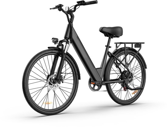 Qekud E26 Elektrische Fiets 26" - E Stadsfiets met Shimano 7 Versnellingen - 250W Motor & 48V 10.4Ah Uitneembare Accu - Schijfremmen & LCD display - Zwart — afbeelding 2