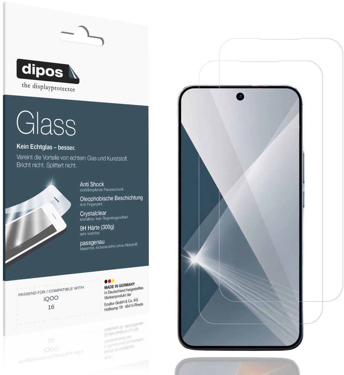 dipos – 2x Pantserfolie geschikt voor iQOO 16 | 9H Screenprotector