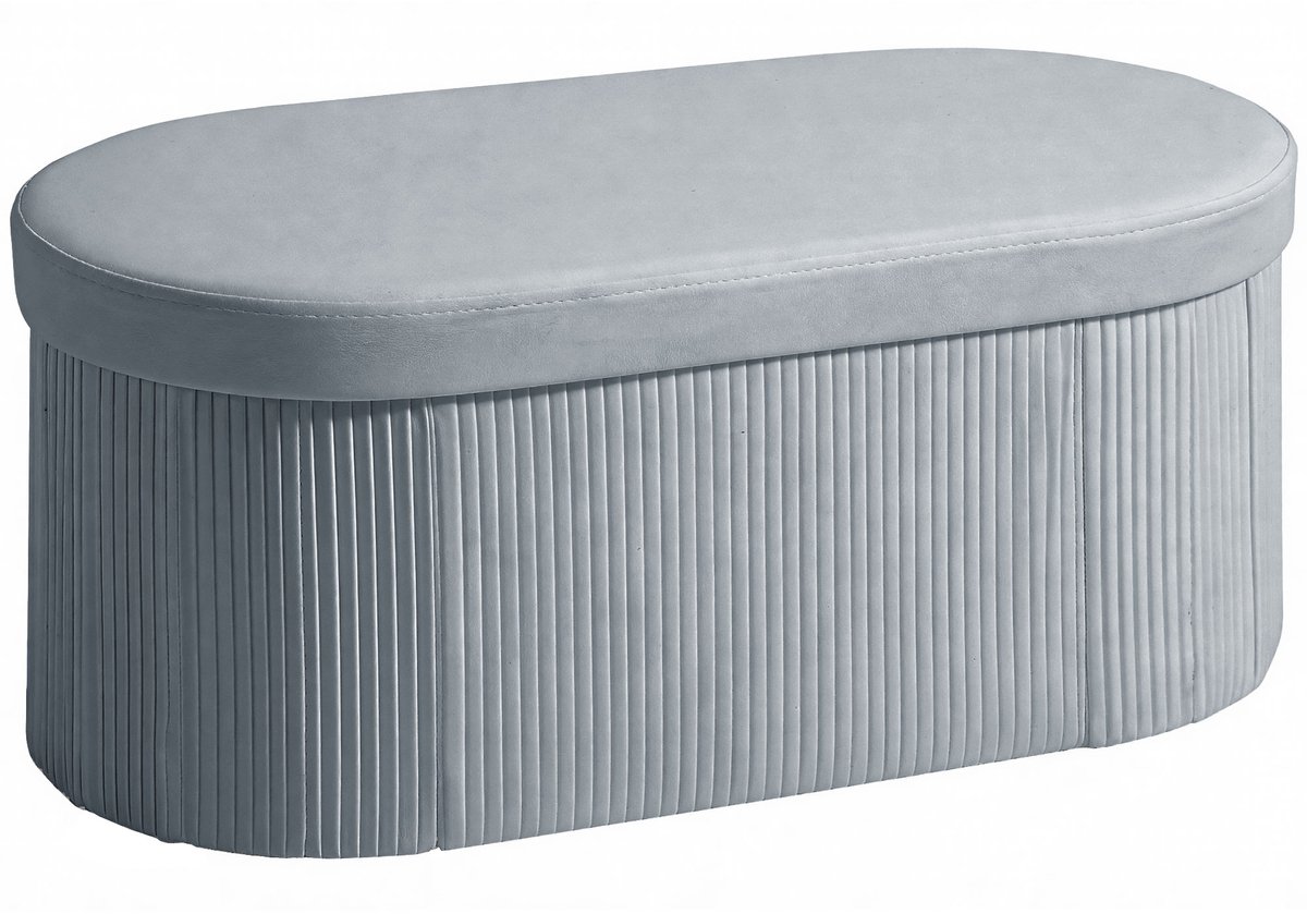 Homona Opvouwbare opbergbank met fluweeloptiek - 72 liter opbergruimte - 76 x 38 x 35 cm - Donkergrijs