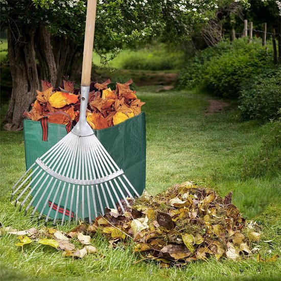 Vierkante Tuinafvalzak - 270 Liter (65 x 65 x 65 cm) - Stevige PP Geweven Bladerenzak met Handvatten - Herbruikbare Tuinzak voor Bladeren, Takken & Gras - Groen — afbeelding 4
