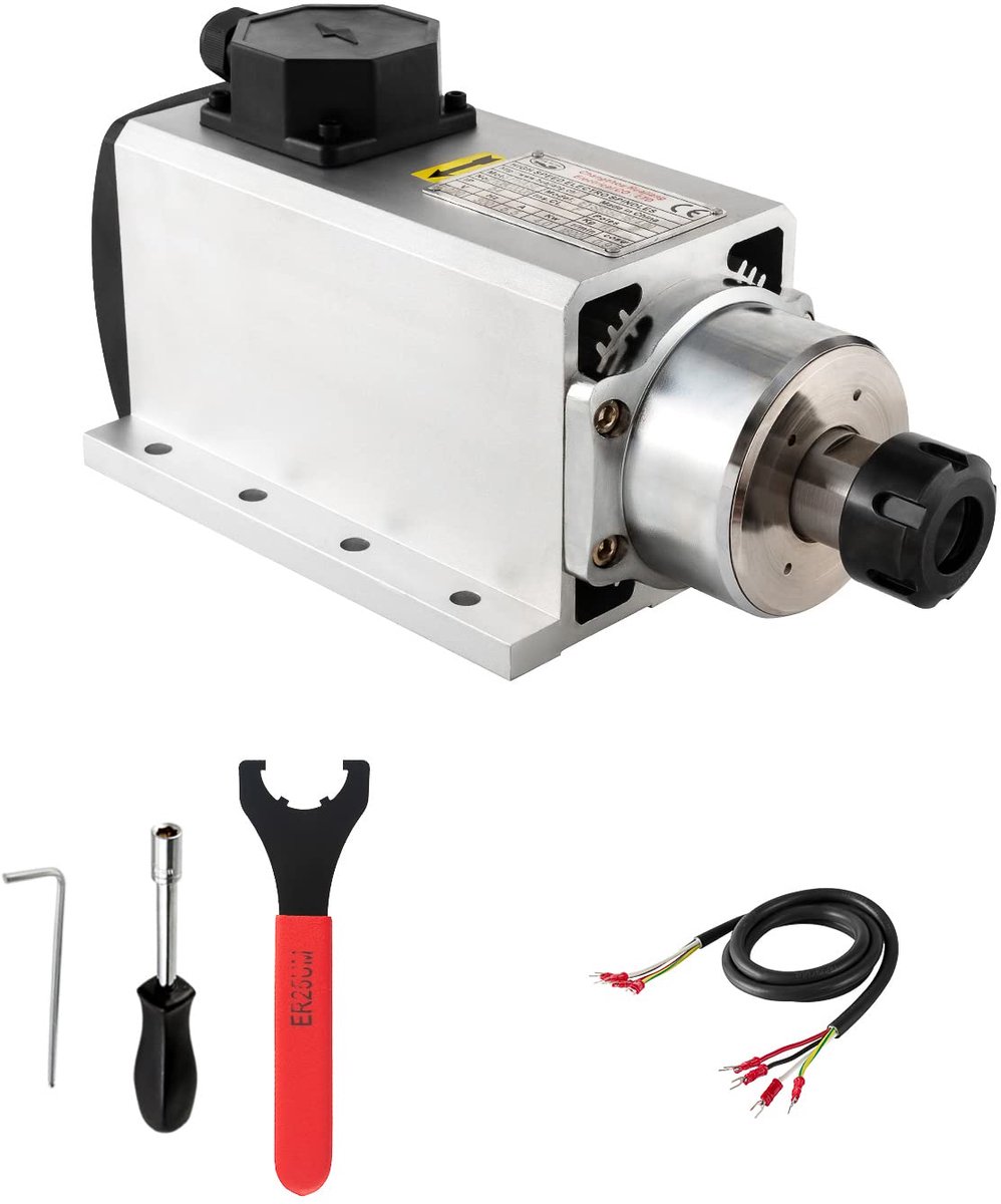 CNC Spindelmotor 220 V - 4000 W Vermogen - ER25 Spantang - Luchtgekoeld - Voor CNC Freesmachine