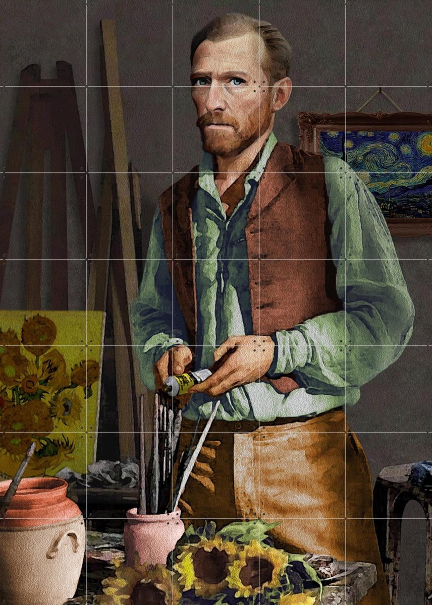 IXXI Tormented Genius, Alejandro B. Canoy - 100 x 140 cm - Gratis ophangtool - Grote wanddecoratie en posters - Klassiek, Vintage, Studeerkamer