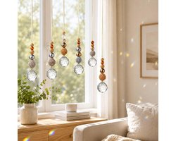 LMSAWK 6 stuks kristallen zonnevangers, hangende raamdecoratie, zachte lichtreflecties, regenboogdecoratie voor - ShopVlot