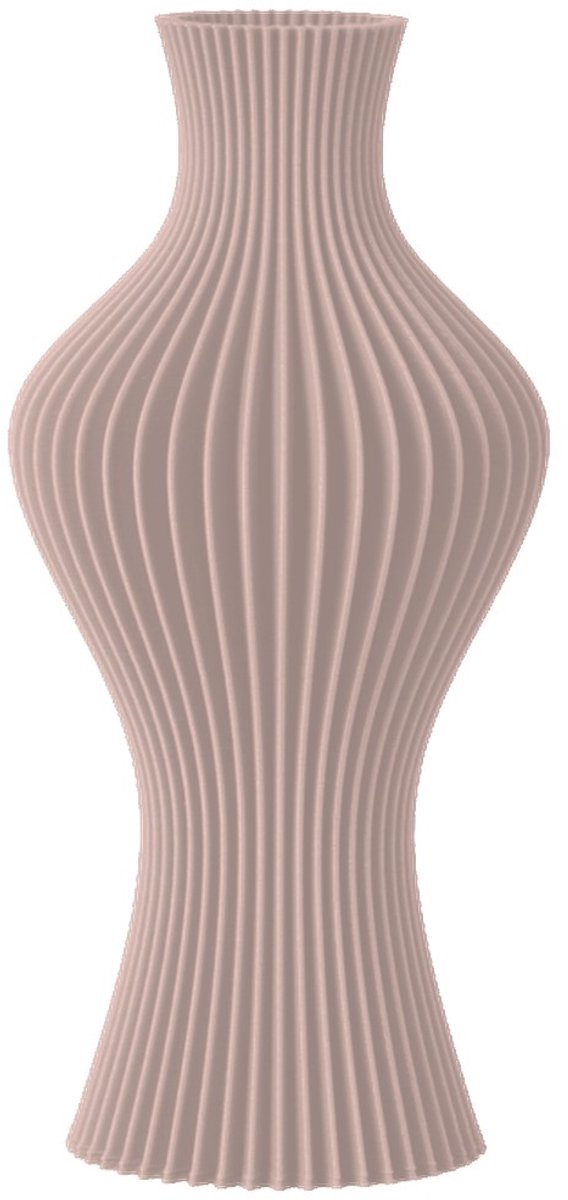 Layvo Flint Vaas - Bloesem - 25 cm - droogbloemen vaas - gegroefde vaas - gerecycled plastic
