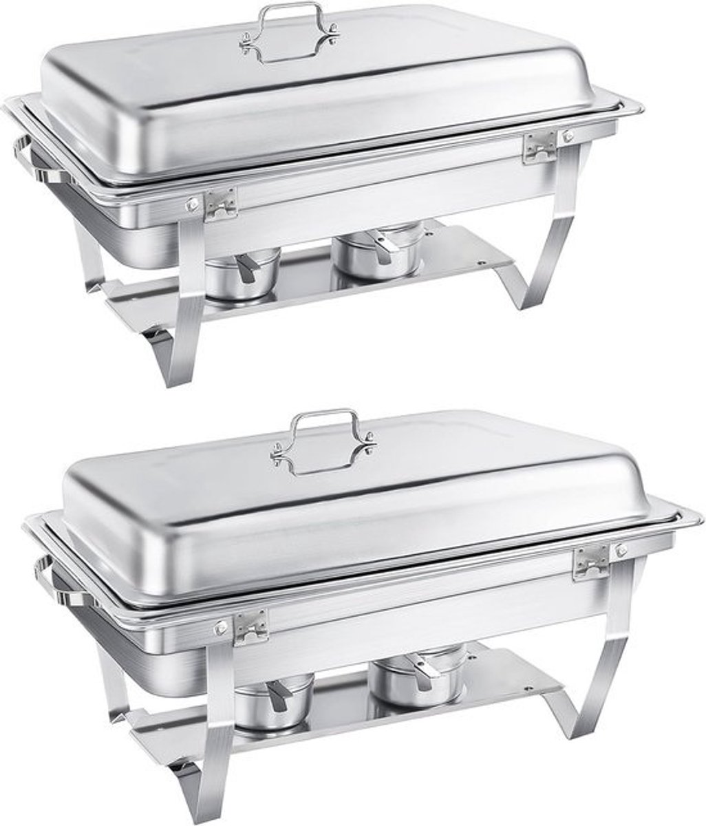 Buffetset met roestvrijstalen chafer en accessoires - 2 x 9L - voor catering