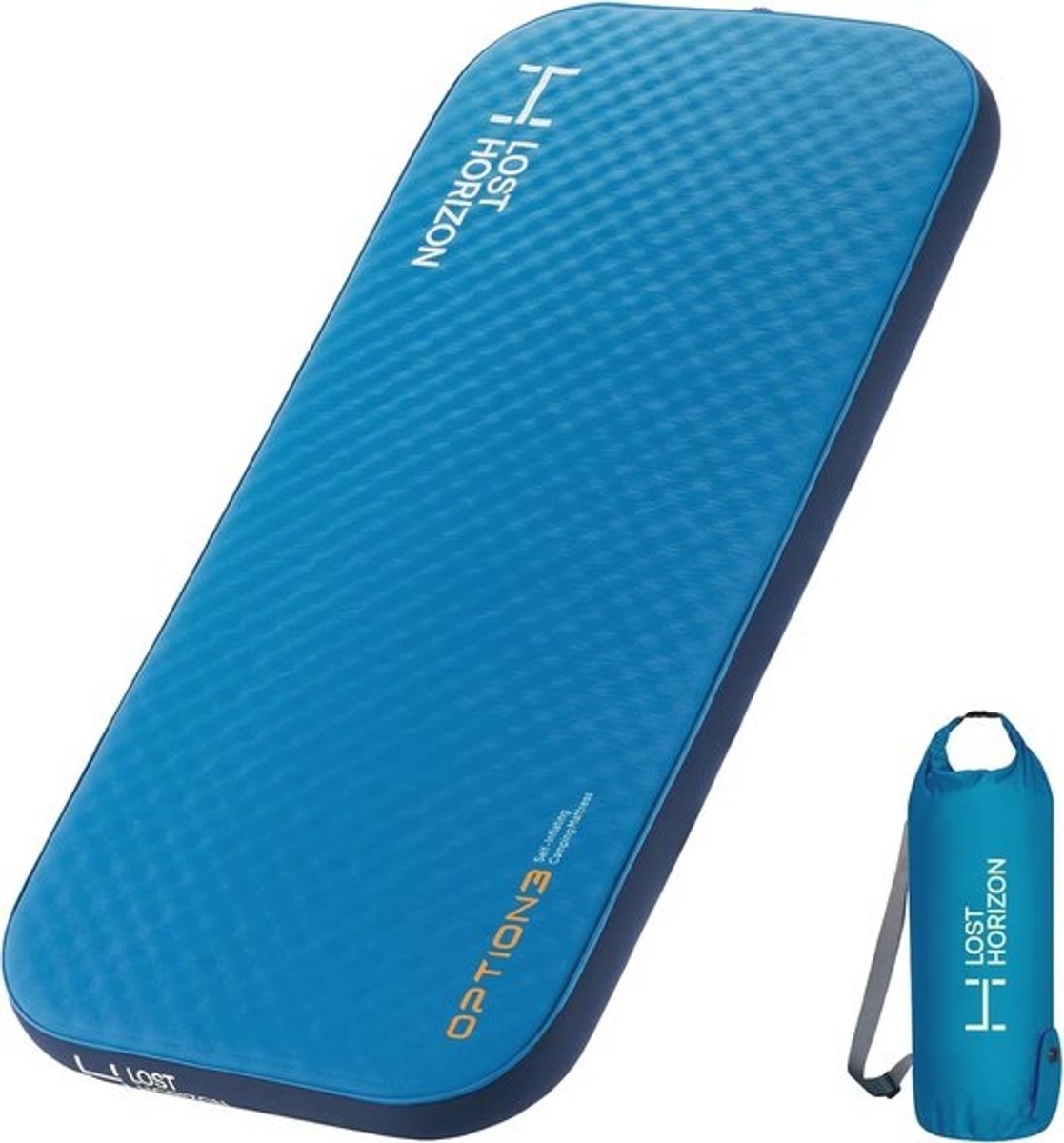 LOSTHORIZON Air & Foam campingmatras - zelfopblazend slaapkussen - 11,4 cm dik - slank eenpersoons