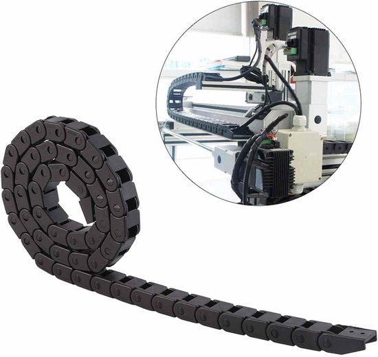 2 Stuks R28 Nylon Kabel Drag Chain Wire Carrier 1000mm Lengte Zware Belasting Zwart voor 3D Printer CNC Machine — afbeelding 2