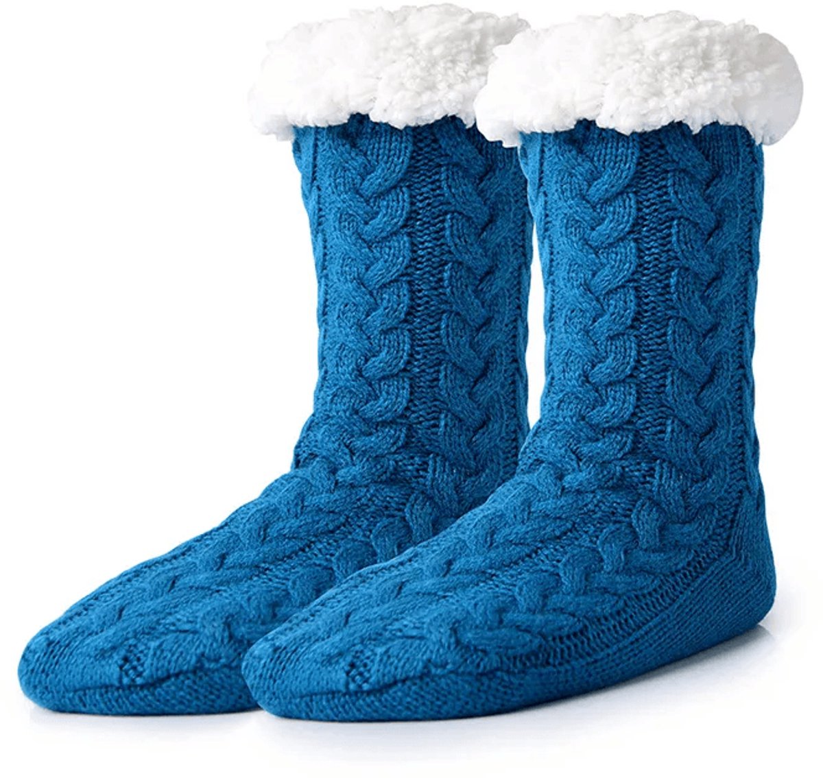 Huissokken Dames en Heren - Warme Sokken - Fleece Sokken - Dikke Sokken - Fluffy Sokken - Verwarmde Sokken - Gevoerde Sokken - Antislip Sokken - Winter Sokken - Slofsokken - Bedsokken - Petrol