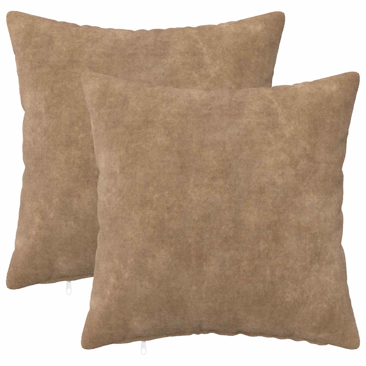 vidaXL Dekenkussen - 2 - st - HEERLEN - Taupe - 35 - x - 35 - cm - Microfiber - Fleece