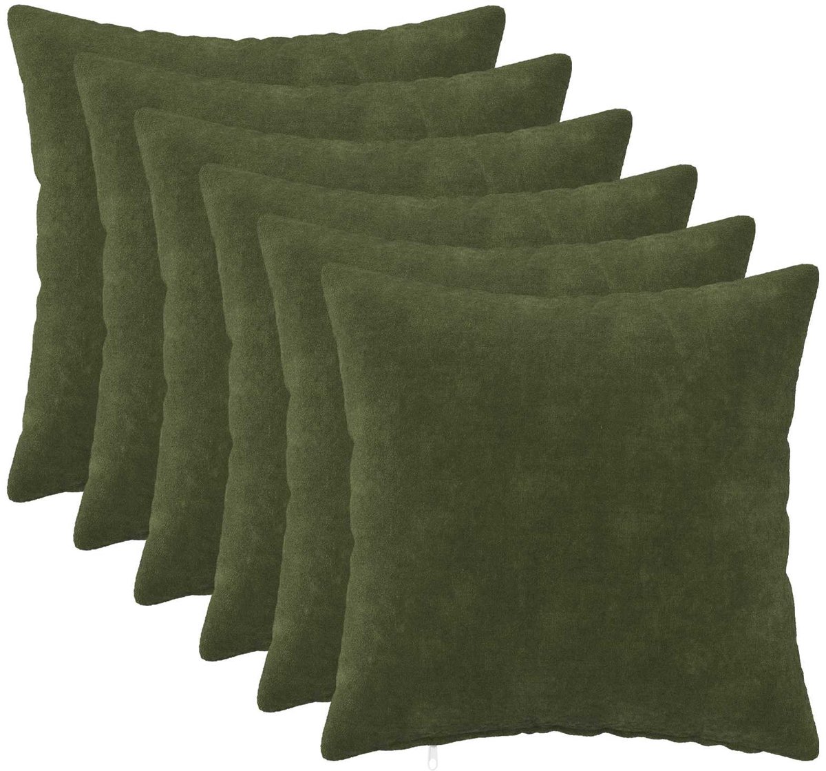 vidaXL Dekenkussen - 6 - st - HEERLEN - Groen - 45 - x - 45 - cm - Microfiber - Fleece