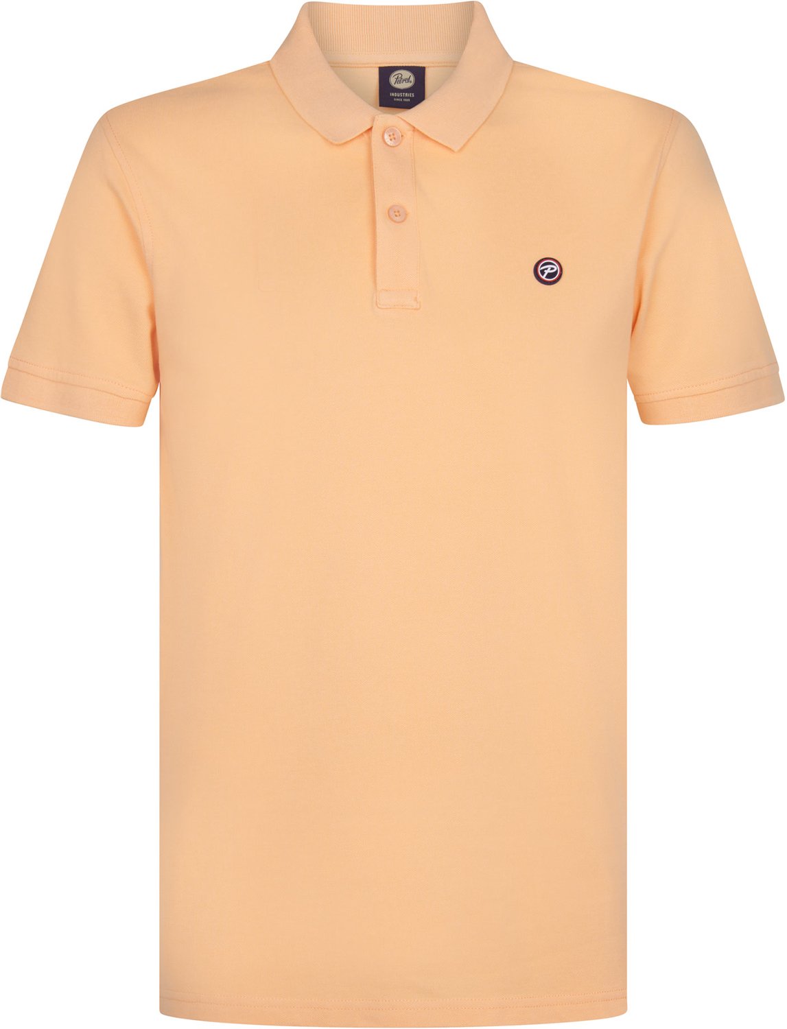 Petrol Industries Polo Shirt Heren - Effen Design - Ronde Hals met Knoopsluiting Kraag - Korte Mouw - Katoen - Herenkleding - Oranje - Maat XXXL
