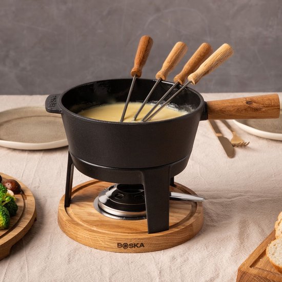 Boska Fondueset Pro L - Kaasfondueset - Voor elk type fornuis - Robuust & onbreekbaar gietijzer - 1,8 liter van Boska — afbeelding 4