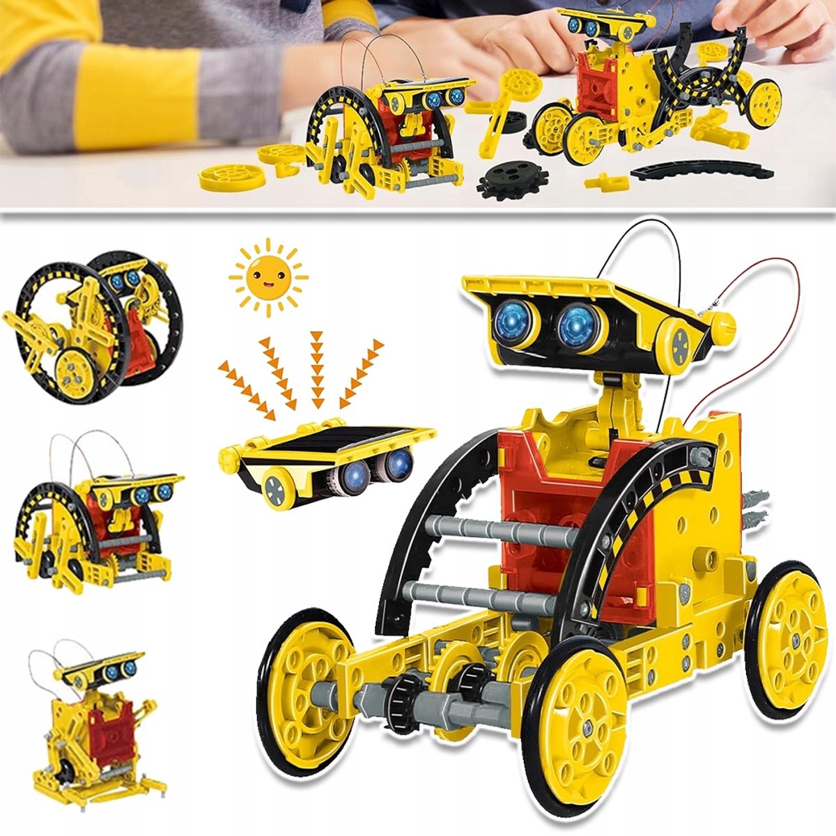 Solar Robot Bouwset 12-in-1 met Zonnepaneel - STEM Leerspeelgoed voor Kinderen 8-14 Jaar - 190 Onderdelen 12 Robotmodellen - Creatief DIY Bouwpakket - Ideaal Kerstcadeau Paascadeau
