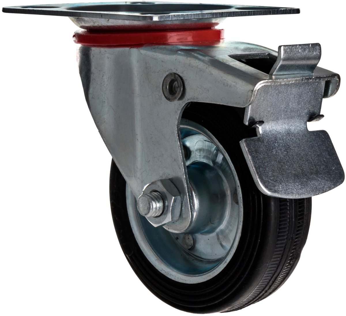 Zwenkbaar Transportwiel 75mm 50kg met Rem