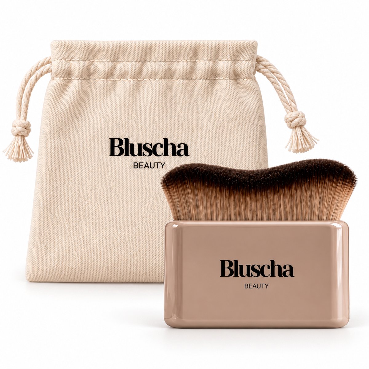 Bluscha® - Luxe Tanning Brush - Taupe - Body - Face - Zelfbruiner Kwast - Foundation Applicatie - Gezicht Lichaam - Vegan - Borstel - Applicator - Blending - Self Tanning - Bronzing - Mousse - Creme - Zelf Bruiner - Self Tan - Egaal Bruinen - Sprayta