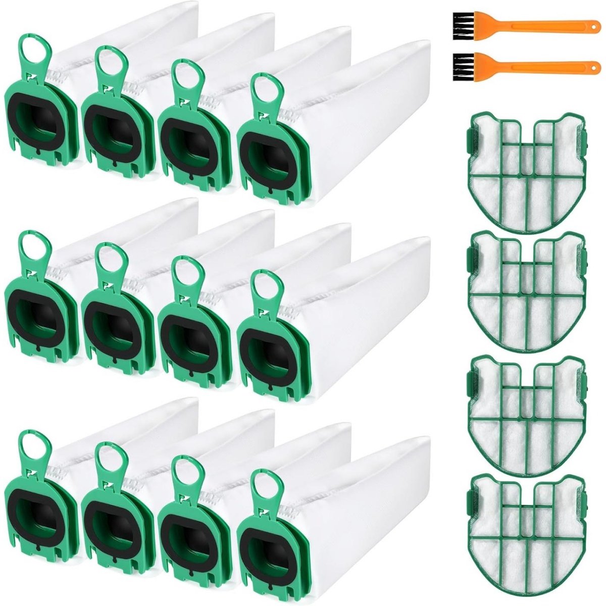SSTRWGOOD 12 Stuks Vervangzakken voor Centrale Stofzuiger - Stofzuigerzakken - Geschikt voor Vorwerk Kobold VB100 FP100 Akku-Stofzuiger - Gemaakt van Duurzaam Textiel