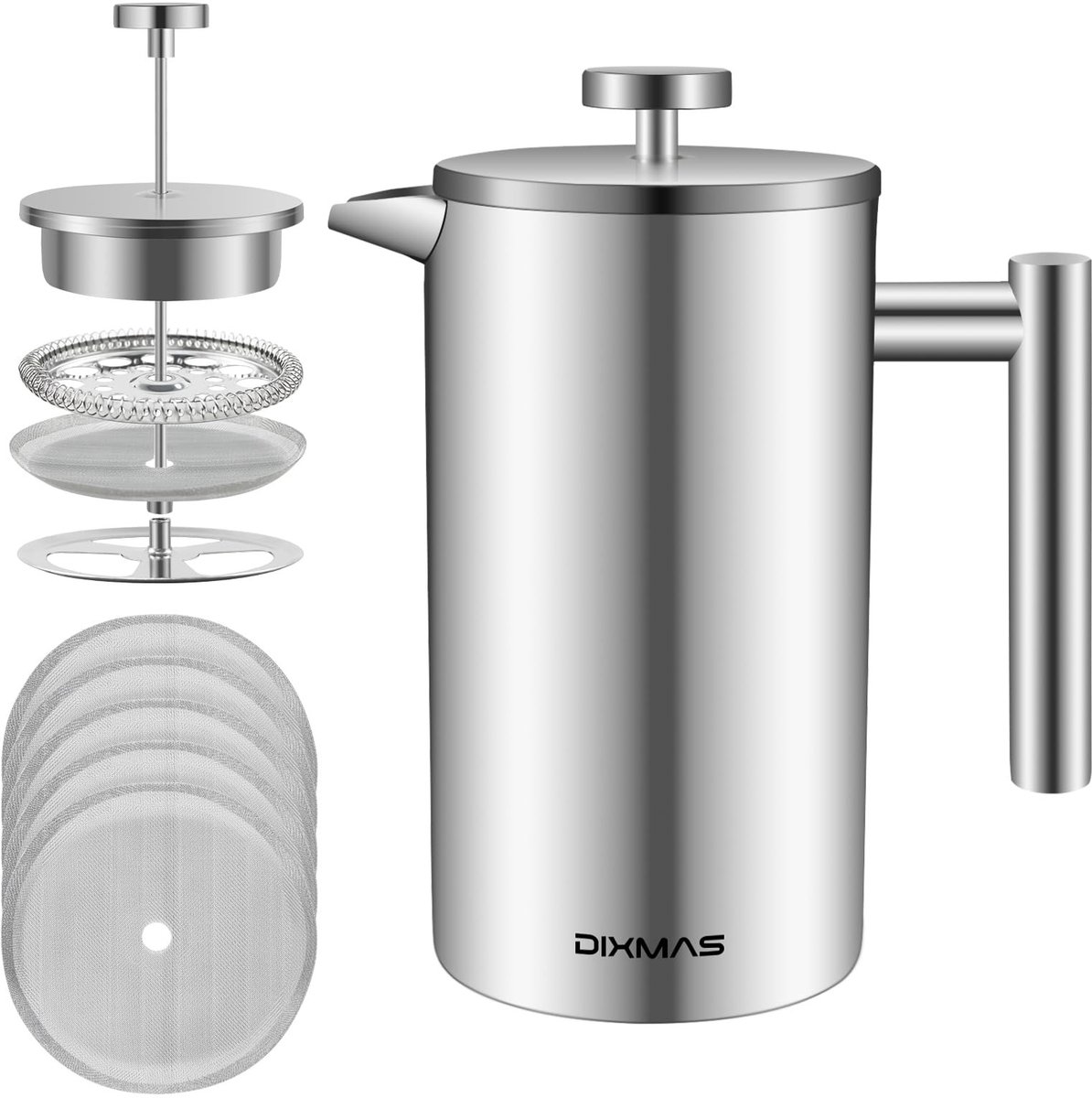 Franse Pers Cafetière van Roestvrij Staal - Dubbelwandig Geïsoleerd - 350ml