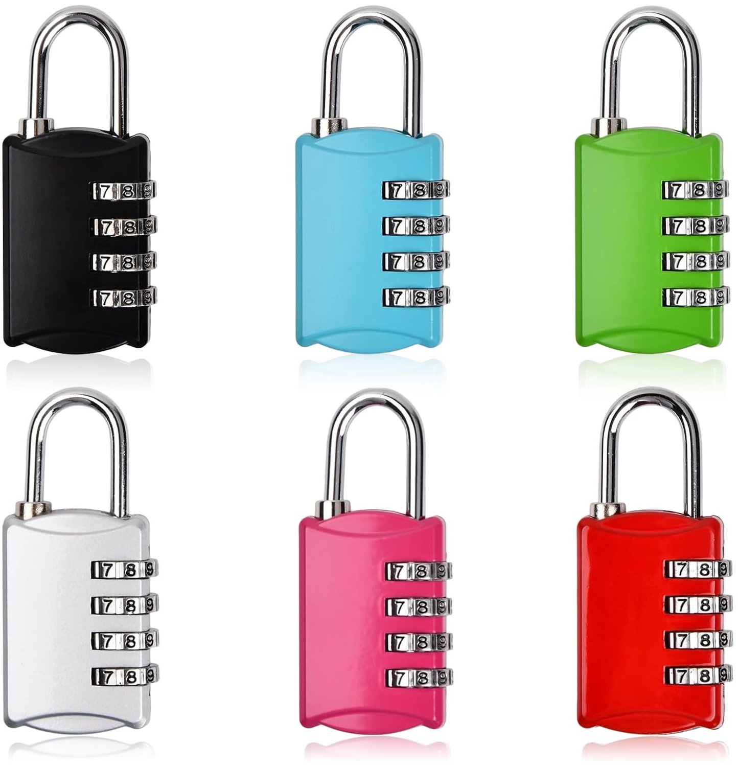 Hangslot 4-cijferig - 6 stuks - Codeslot - Combinatieslot - Klein - Compact ontwerp - Hoge veiligheid
