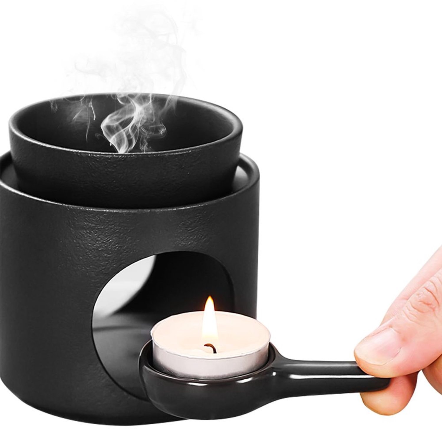 Geurlamp met Theelichthouder voor Etherische Oliën, Zwart