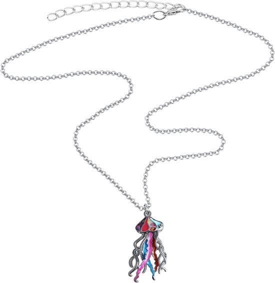 Ketting Octopus - Emaille Dieren Hanger - Sieraden voor Vrouwen - Oceaan Charms - ServiceTopper