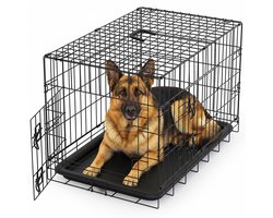Avalo Hondenbench XXL - Bench Voor Honden - Opvouwbare Kooi - 2 Deuren - 122x74x80 cm - Bench Hond